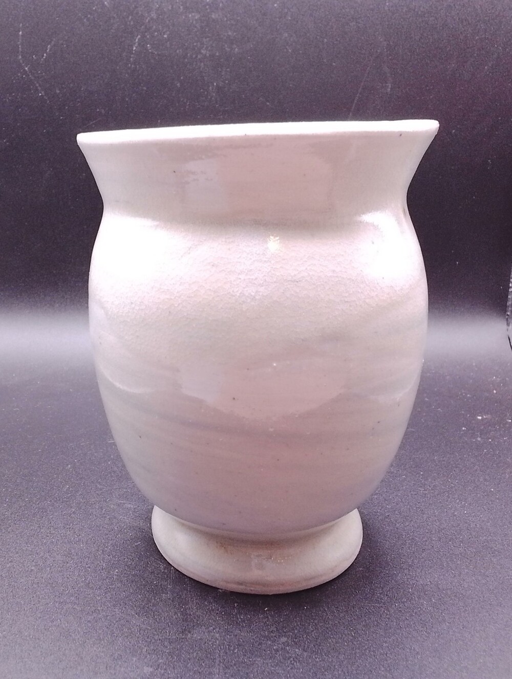 Artisan Pottery Vase Signed Graham Blue Grey White 5 Inches Tall Handmade